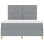 Cama Box Spring con colchón gris claro 140x190 cm de tela de , Camas y somieres - Ref: Foro24-3339693, Precio: 515,57 €, Desc...