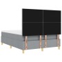 Cama Box Spring con colchón gris claro 140x190 cm de tela de , Camas y somieres - Ref: Foro24-3339693, Precio: 515,57 €, Desc...