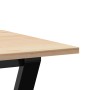 Mesa de comedor marco Y madera maciza pino y acero 100x50x75cm en Mesas de comedor | Comprar online en Foru.es