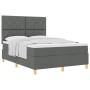 Cama Box Spring con Colchón Gris Oscuro 140x200 cm Tela | Foro24.es | Tu tienda online para hogar, jardín y más Foro24.es