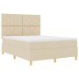 Cama con base ajustable con colchón crema 160x200 cm tela | Foro24.es | Tu tienda online para hogar, jardín y más Foro24.es