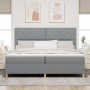 Cama con Base de Muelles y Colchón Gris Claro 200x200 cm Tela | Foro24.es | Tu tienda online para hogar, jardín y más Foro24.es