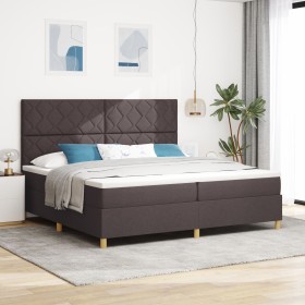 Cama con Somier con Colchón Marrón Oscuro 200x200 cm Tela de , Camas y somieres - Ref: Foro24-3339724, Precio: 668,57 €, Desc...