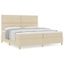 Cama con Base con Colchón Crema 200x200 cm Tela | Foro24.es | Tu tienda online para hogar, jardín y más Foro24.es