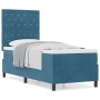 Cama Box Spring con colchón terciopelo azul oscuro 80x200 cm de , Camas y somieres - Ref: Foro24-3339732, Precio: 291,07 €, D...