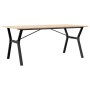 Mesa de comedor marco Y madera maciza pino y acero 180x90x75cm en Mesas de comedor | Comprar online en Foru.es