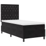 Cama Box Spring con colchón terciopelo negro 100x200 cm de , Camas y somieres - Ref: Foro24-3339748, Precio: 336,67 €, Descue...