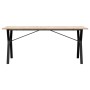 Mesa de comedor marco Y madera maciza pino y acero 180x90x75cm en Mesas de comedor | Comprar online en Foru.es