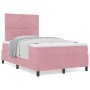 Cama Box Spring con colchón terciopelo rosa 120x200 cm de , Camas y somieres - Ref: Foro24-3339763, Precio: 423,84 €, Descuen...