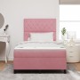 Cama Box Spring con colchón terciopelo rosa 120x200 cm de , Camas y somieres - Ref: Foro24-3339763, Precio: 423,84 €, Descuen...