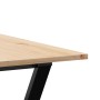 Mesa de comedor marco Y madera maciza pino y acero 180x90x75cm en Mesas de comedor | Comprar online en Foru.es
