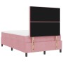 Cama Box Spring con colchón terciopelo rosa 120x200 cm de , Camas y somieres - Ref: Foro24-3339763, Precio: 423,84 €, Descuen...