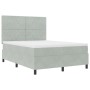 Cama Box Spring  con colchón Gris Claro 140x190 cm Terciopelo | Foro24.es | Tu tienda online para hogar, jardín y más Foro24.es