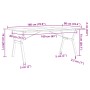 Mesa de comedor marco Y madera maciza pino y acero 180x90x75cm en Mesas de comedor | Comprar online en Foru.es