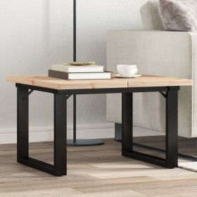 Mesa de centro marco O madera maciza pino y acero 60x60x40,5 cm en Mesas de comedor | Comprar online en Foru.es