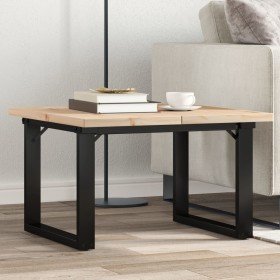 Mesa de centro marco O madera maciza pino y acero 60x60x40,5 cm en Mesas de comedor | Comprar online en Foru.es