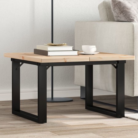 Mesa de centro marco O madera maciza pino y acero 60x60x40,5 cm en Mesas de comedor | Comprar online en Foru.es