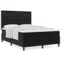 Cama Box Spring con colchón terciopelo negro 140x200 cm de , Camas y somieres - Ref: Foro24-3339772, Precio: 502,86 €, Descue...