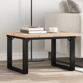 Mesa de centro marco O madera maciza pino y acero 70x70x40,5 cm en Mesas de comedor | Comprar online en Foru.es
