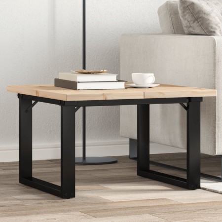 Mesa de centro marco O madera maciza pino y acero 70x70x40,5 cm en Mesas de comedor | Comprar online en Foru.es