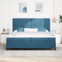Cama Box Spring con colchón terciopelo azul oscuro 200x200 cm | Foro24.es | Tu tienda online para hogar, jardín y más Foro24.es
