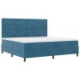 Cama Box Spring con colchón terciopelo azul oscuro 200x200 cm | Foro24.es | Tu tienda online para hogar, jardín y más Foro24.es