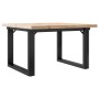 Mesa de centro marco O madera maciza pino y acero 70x70x40,5 cm en Mesas de comedor | Comprar online en Foru.es