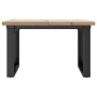 Mesa de centro marco O madera maciza pino y acero 70x70x40,5 cm en Mesas de comedor | Comprar online en Foru.es