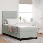 Cama Box Spring con colchón terciopelo gris claro 90x190 cm | Foro24.es | Tu tienda online para hogar, jardín y más Foro24.es