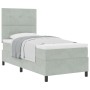 Cama Box Spring con colchón terciopelo gris claro 90x190 cm | Foro24.es | Tu tienda online para hogar, jardín y más Foro24.es