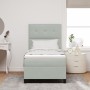 Cama Box Spring con colchón terciopelo gris claro 90x190 cm | Foro24.es | Tu tienda online para hogar, jardín y más Foro24.es