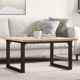 Mesa de centro marco O madera maciza pino y acero 80x80x45,5 cm en Mesas de comedor | Comprar online en Foru.es