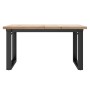 Mesa de centro marco O madera maciza pino y acero 80x80x45,5 cm en Mesas de comedor | Comprar online en Foru.es