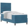 Cama Box Spring con colchón terciopelo azul oscuro 80x200 cm de , Camas y somieres - Ref: Foro24-3339864, Precio: 285,45 €, D...
