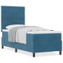 Cama Box Spring con colchón terciopelo azul oscuro 80x200 cm de , Camas y somieres - Ref: Foro24-3339864, Precio: 285,45 €, D...