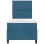 Cama Box Spring con colchón terciopelo azul oscuro 80x200 cm de , Camas y somieres - Ref: Foro24-3339864, Precio: 285,45 €, D...
