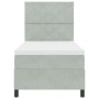 Cama de Resortes Box con Colchón  Gris Claro 90x200 cm Terciopelo | Foro24.es | Tu tienda online para hogar, jardín y más Foro24.es