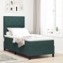 Cama con Somier y Colchón Verde Oscuro de 100x200 cm en Terciopelo de , Camas y somieres - Ref: Foro24-3339881, Precio: 362,0...