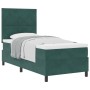 Cama con Somier y Colchón Verde Oscuro de 100x200 cm en Terciopelo de , Camas y somieres - Ref: Foro24-3339881, Precio: 362,0...