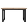 Mesa de centro marco O madera maciza pino y acero 90x90x45,5 cm en Mesas de comedor | Comprar online en Foru.es