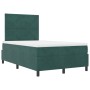 Cama Box Spring con colchón terciopelo verde oscuro 120x200 cm de , Camas y somieres - Ref: Foro24-3339893, Precio: 456,82 €,...