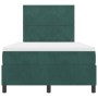 Cama Box Spring con colchón terciopelo verde oscuro 120x200 cm de , Camas y somieres - Ref: Foro24-3339893, Precio: 456,82 €,...