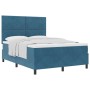 Cama Box Spring con colchón terciopelo azul oscuro 140x190 cm | Foro24.es | Tu tienda online para hogar, jardín y más Foro24.es