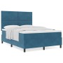 Cama Box Spring con colchón terciopelo azul oscuro 140x190 cm | Foro24.es | Tu tienda online para hogar, jardín y más Foro24.es