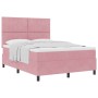 Cama Box Spring con colchón terciopelo rosa 140x190 cm | Foro24.es | Tu tienda online para hogar, jardín y más Foro24.es