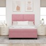 Cama Box Spring con colchón terciopelo rosa 140x190 cm | Foro24.es | Tu tienda online para hogar, jardín y más Foro24.es