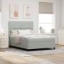 Cama Box Spring con colchón terciopelo gris claro 140x200 cm | Foro24.es | Tu tienda online para hogar, jardín y más Foro24.es