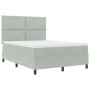 Cama Box Spring  con colchón Gris Claro 160x200 cm Terciopelo | Foro24.es | Tu tienda online para hogar, jardín y más Foro24.es