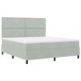 Cama Box Spring con colchón terciopelo gris claro 180x200 cm | Foro24.es | Tu tienda online para hogar, jardín y más Foro24.es