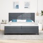 Cama Box Spring con colchón terciopelo gris oscuro 200x200 cm | Foro24.es | Tu tienda online para hogar, jardín y más Foro24.es